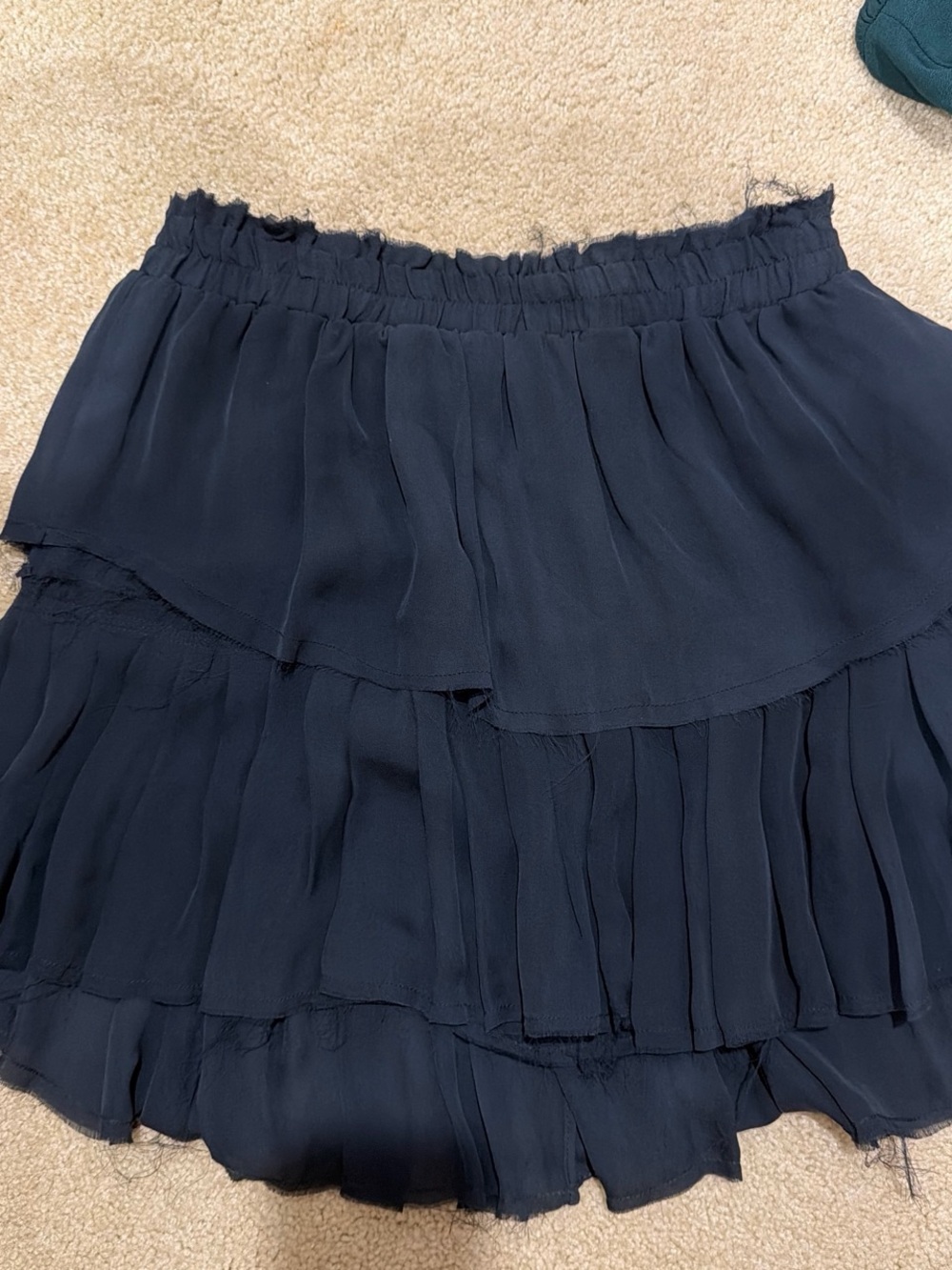 LoveShackFancy Navy Layered Chiffon Skirt
